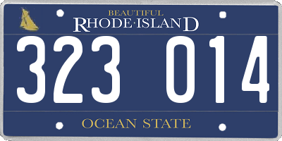 RI license plate 323014