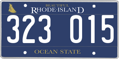 RI license plate 323015