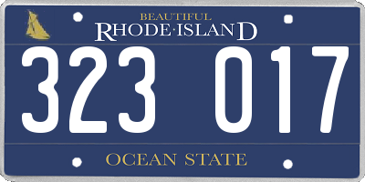 RI license plate 323017