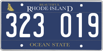 RI license plate 323019