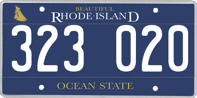RI license plate 323020