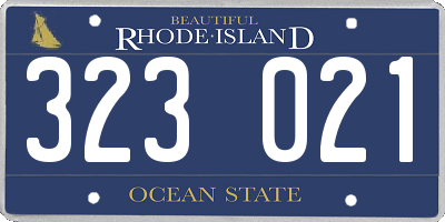 RI license plate 323021