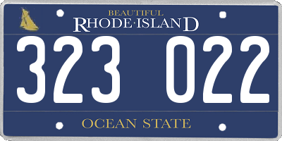 RI license plate 323022
