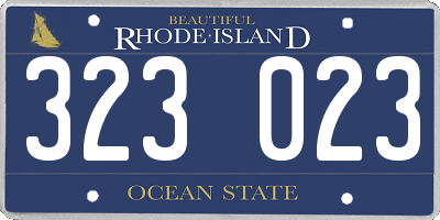 RI license plate 323023