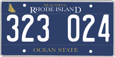 RI license plate 323024