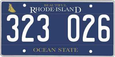 RI license plate 323026