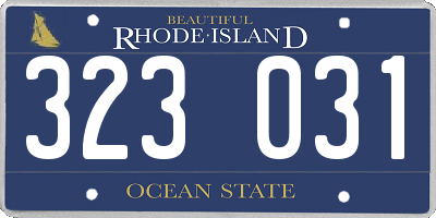 RI license plate 323031