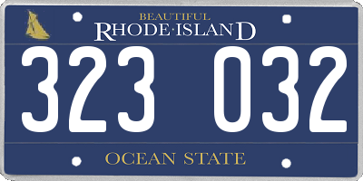 RI license plate 323032