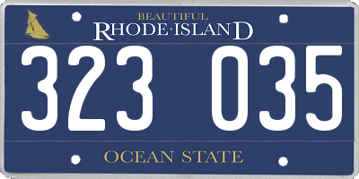 RI license plate 323035
