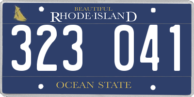 RI license plate 323041