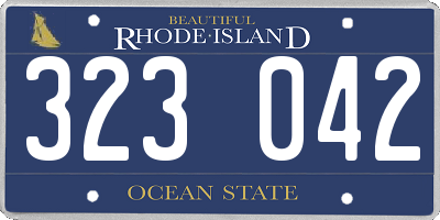 RI license plate 323042