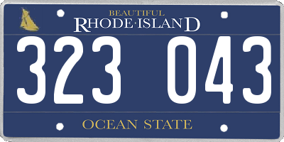 RI license plate 323043