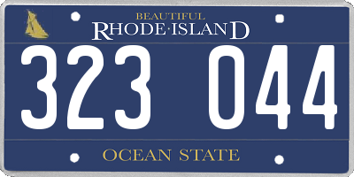 RI license plate 323044