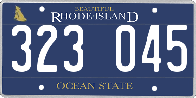 RI license plate 323045