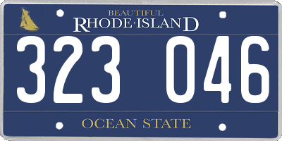 RI license plate 323046