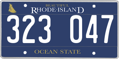 RI license plate 323047