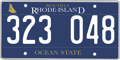 RI license plate 323048