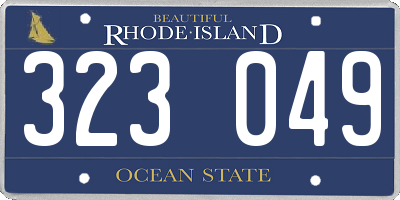 RI license plate 323049