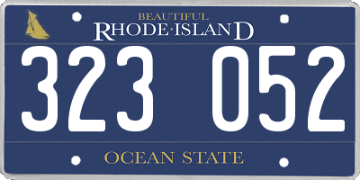 RI license plate 323052