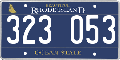 RI license plate 323053