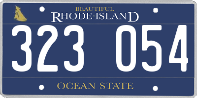 RI license plate 323054