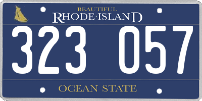 RI license plate 323057