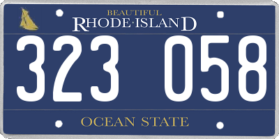 RI license plate 323058