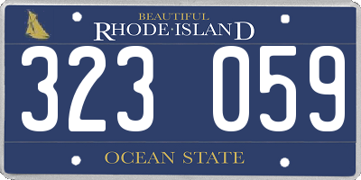 RI license plate 323059