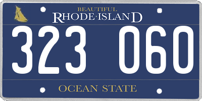 RI license plate 323060