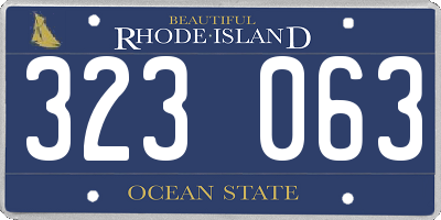 RI license plate 323063