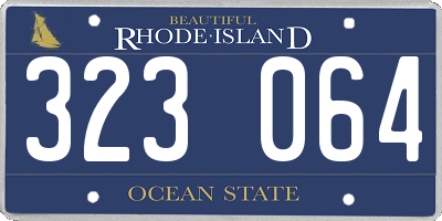 RI license plate 323064