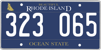 RI license plate 323065