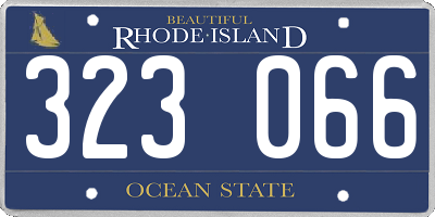 RI license plate 323066