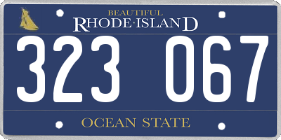 RI license plate 323067
