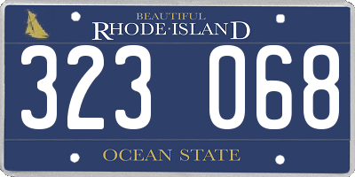 RI license plate 323068