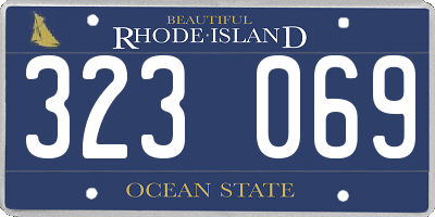 RI license plate 323069