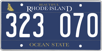 RI license plate 323070