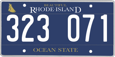 RI license plate 323071