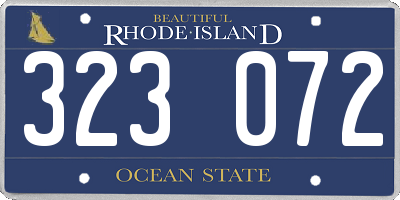 RI license plate 323072
