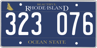 RI license plate 323076