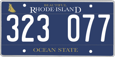 RI license plate 323077