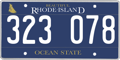 RI license plate 323078