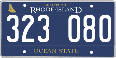 RI license plate 323080