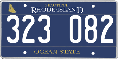 RI license plate 323082