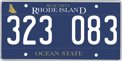 RI license plate 323083