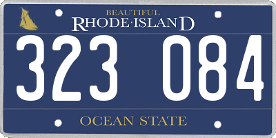 RI license plate 323084