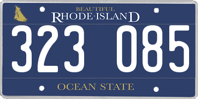 RI license plate 323085