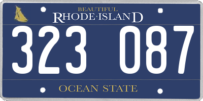 RI license plate 323087