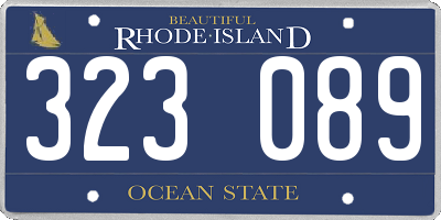 RI license plate 323089