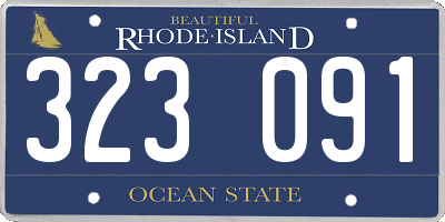 RI license plate 323091